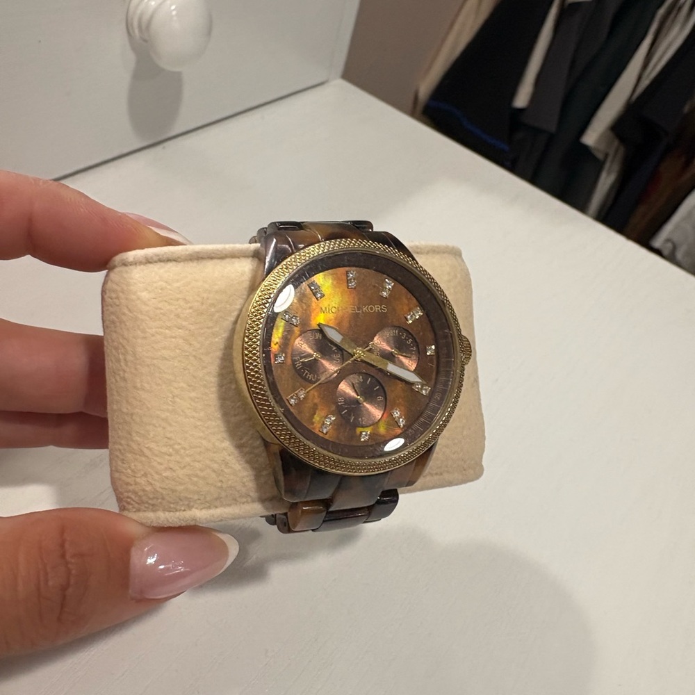 Michael Kors Gold and Brown Chronograph Watch